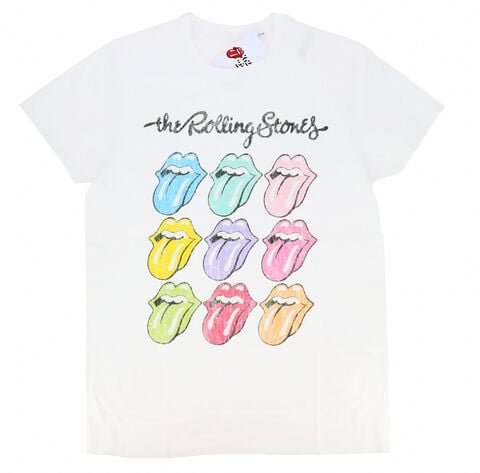 T-shirt Homme - The Rolling Stones  - Multi Logo - Blanc - Taille L